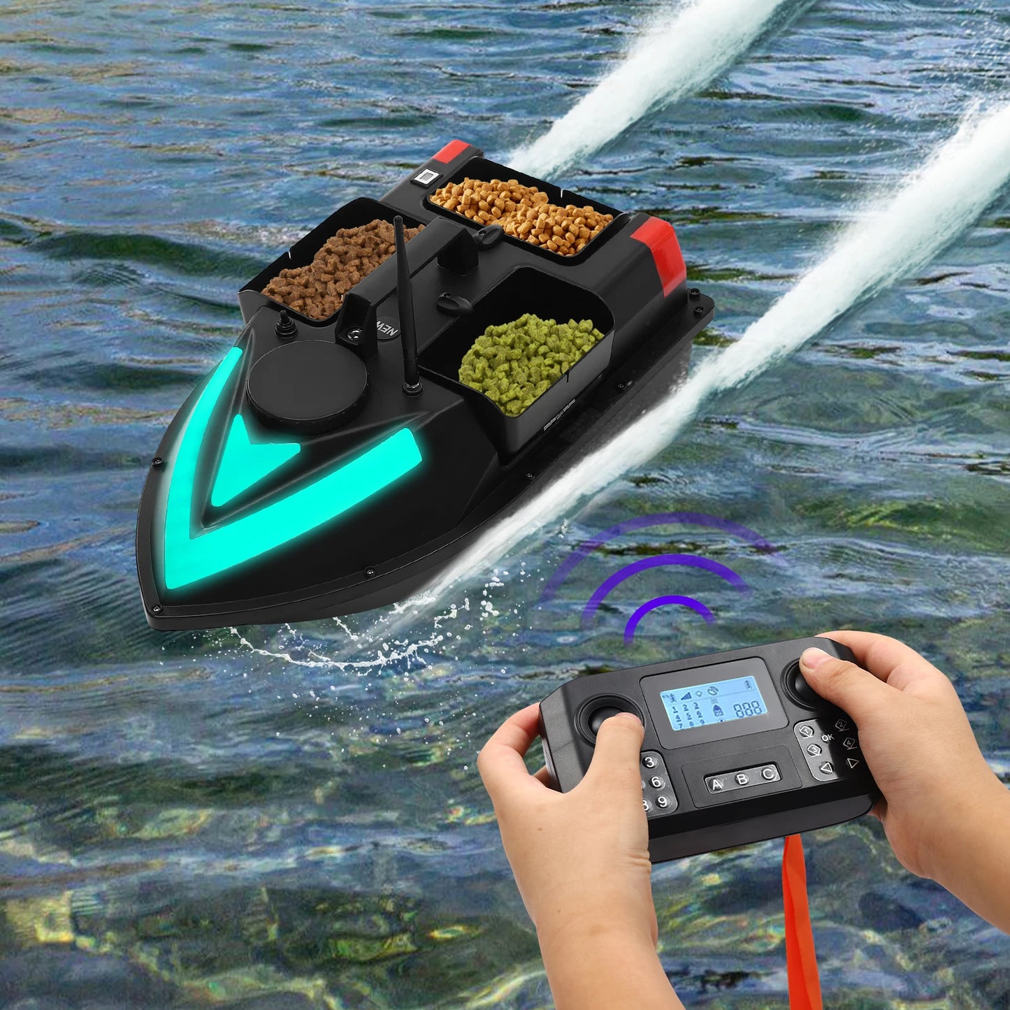 RemoteControlFishing Bait Boat with Depth Sounder and GPS 3