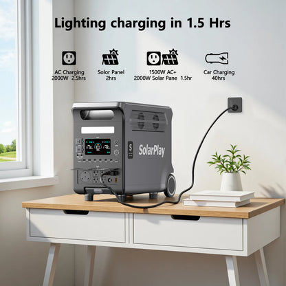 3840WH Outdoor Generator With Foldable Solar Panels