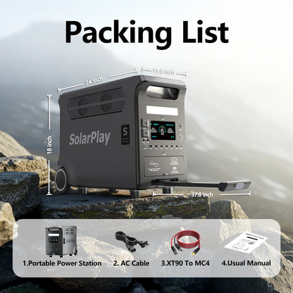 3840WH Outdoor Generator With Foldable Solar Panels