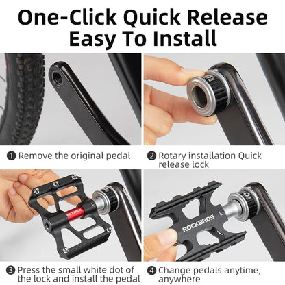 Quick Release Non-Slip Chrome Pedal