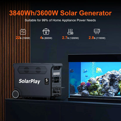 3840WH Outdoor Generator With Foldable Solar Panels