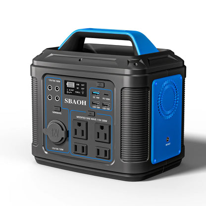 Portable Generator 300W Powerstation with AC Outlets, Lithium-Ion Battery