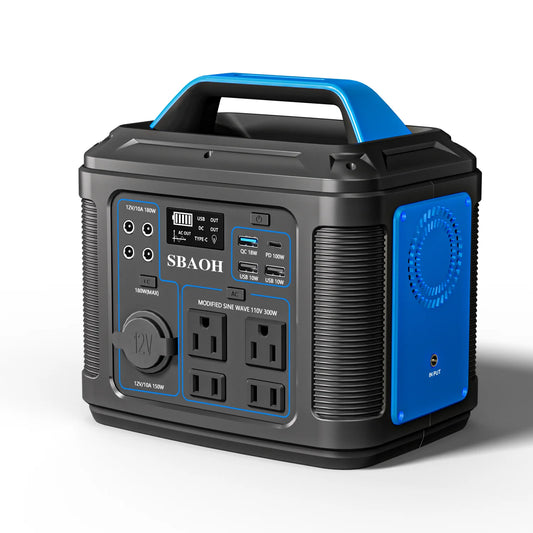 Portable Generator 300W Powerstation with AC Outlets, Lithium-Ion Battery