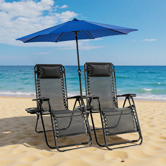 Zero Gravity Set of 2 Portable Recliner Lounge Chair