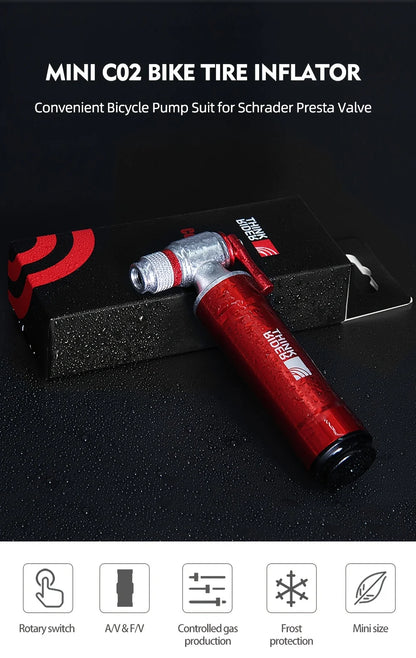 Aluminum CO2 Tire Tube Pump For Bicycle