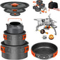 Camping Cookware Mess Kit Set with Stove