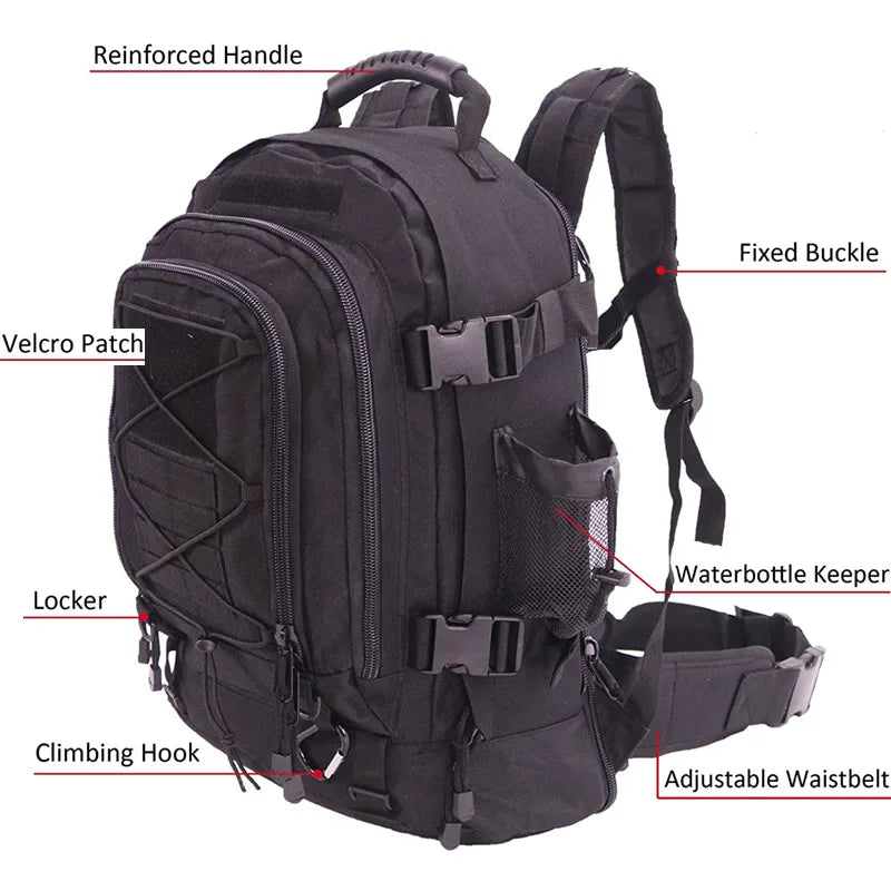 60L Military Tactical Backpack