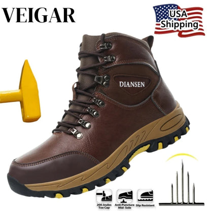 Mens Indestructable Waterproof Leather Work Boot