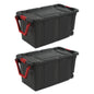 Set of 2 40 Gallon Wheeled Industrial Plastic Tote