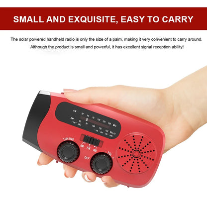 Emergency Crank Weather Solar Powered, Multifunction Radio For Outdoor Survival