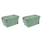 Set of 2 40 Gallon Wheeled Industrial Plastic Tote
