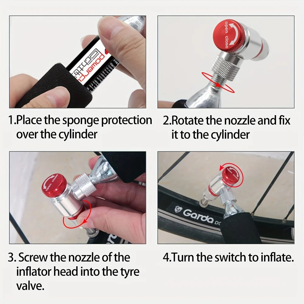 Aluminum CO2 Tire Tube Pump For Bicycle