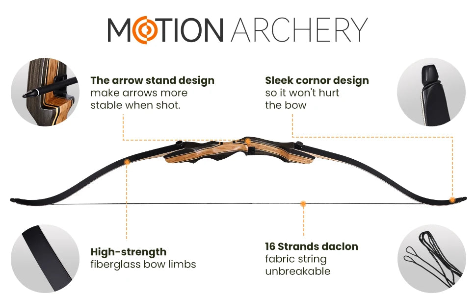 20-50lbsDrawWeightWoodenArcheryBow