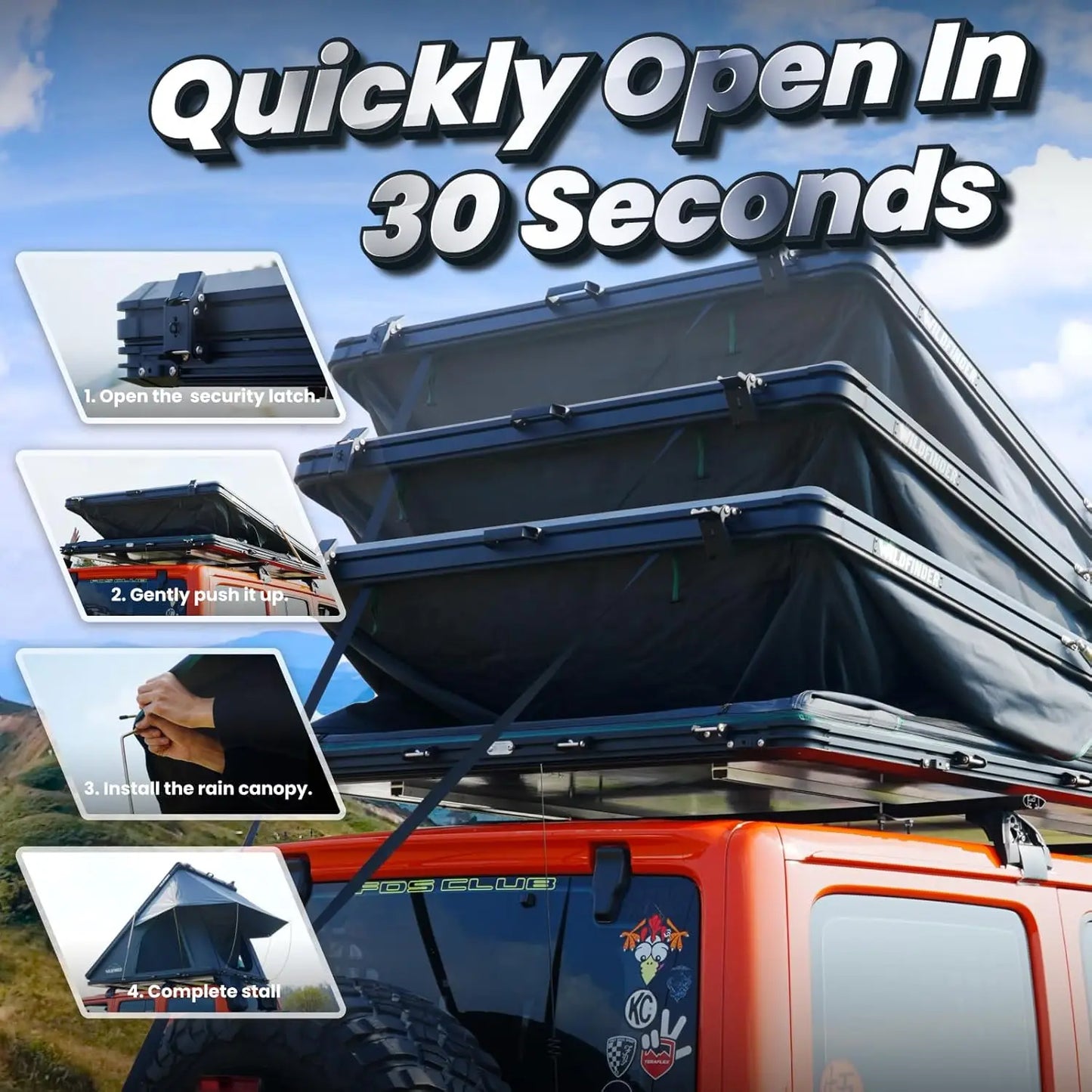 Hard Shell Roof Top Tent for 2-3 Person