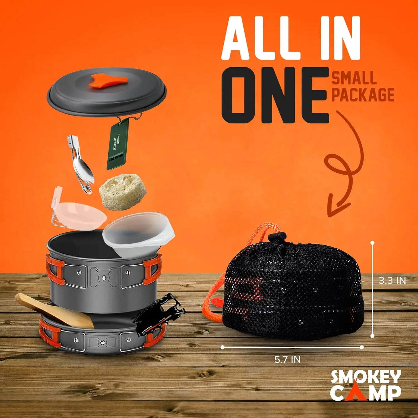 Camping Cookware Mess Kit Set with Stove