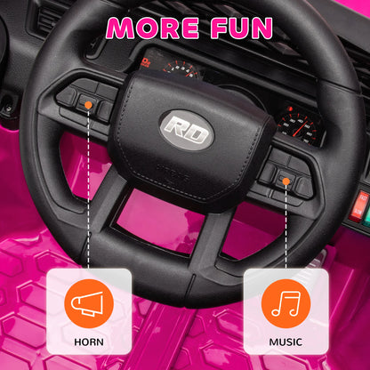 12V Ride on Truck W/ Spring Suspension, Remote, Pink