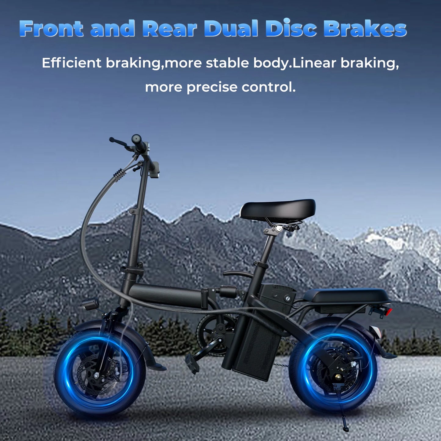 Adult Electric Bike 20 MPH Removable Battery Folding