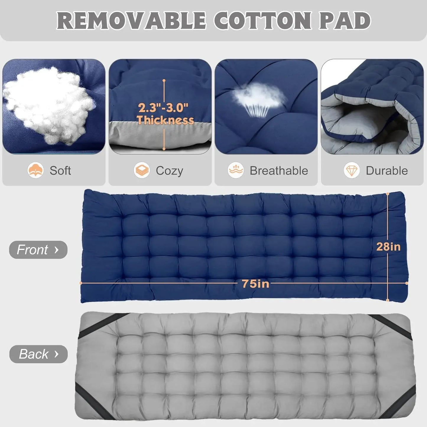 HeavyDutyFoldableCampingCotWithMat