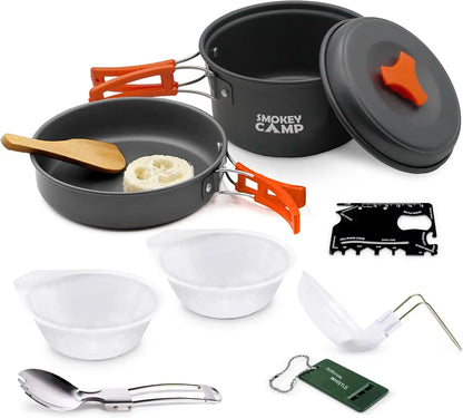 Camping Cookware Mess Kit Set with Stove