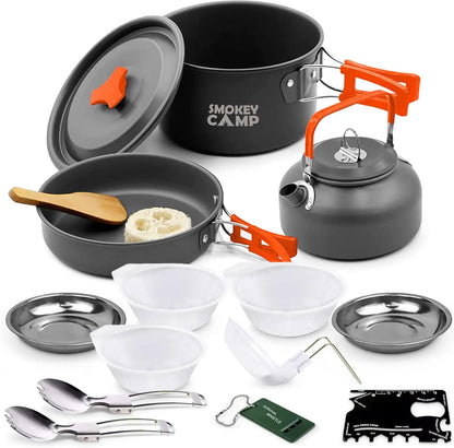 Camping Cookware Mess Kit Set with Stove