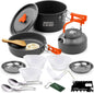 Camping Cookware Mess Kit Set with Stove