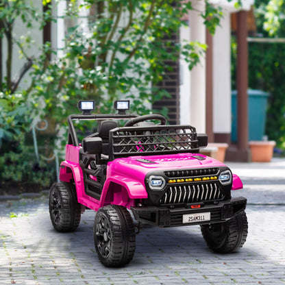 12V Ride on Truck W/ Spring Suspension, Remote, Pink