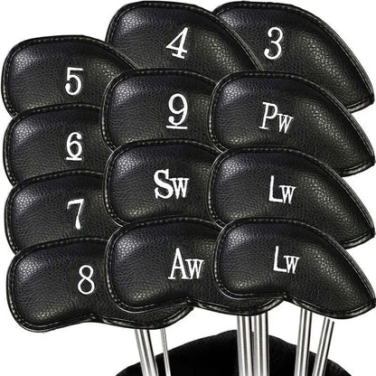 Golf Iron Head Covers Set of 12, Synthetic Leather