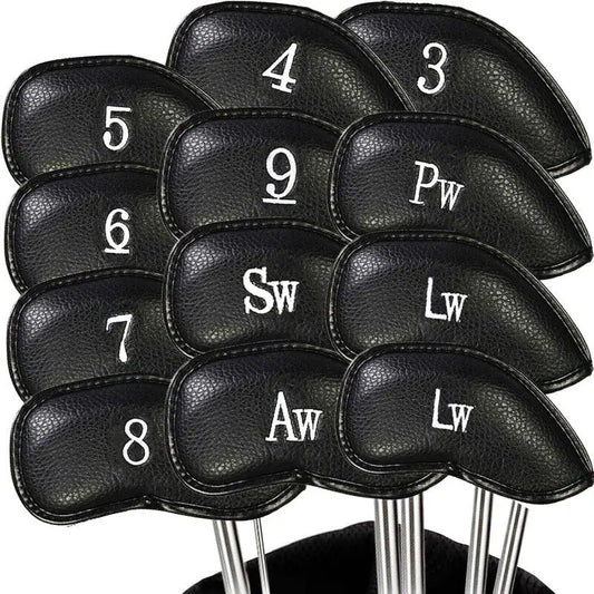 Golf Iron Head Covers Set of 12, Synthetic Leather