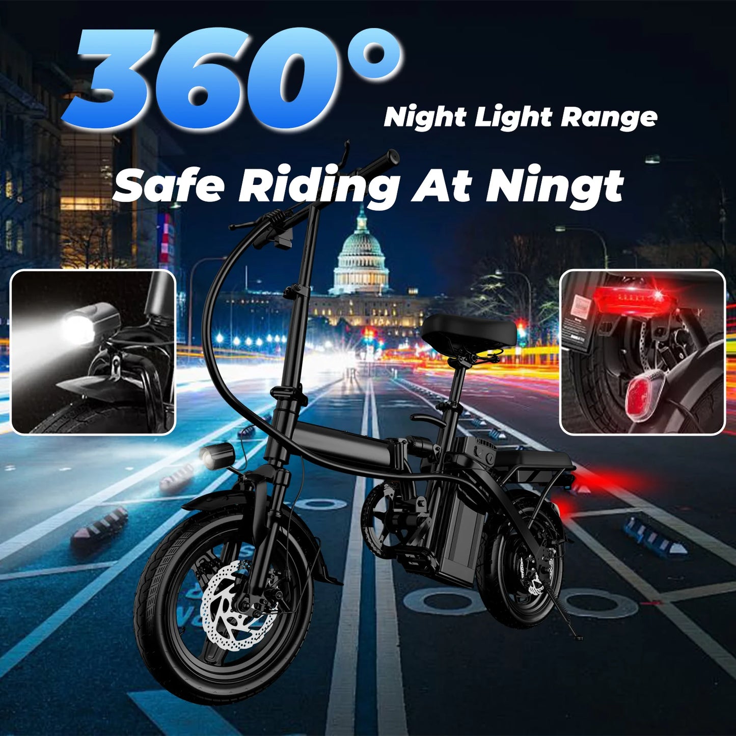 Adult Electric Bike 20 MPH Removable Battery Folding