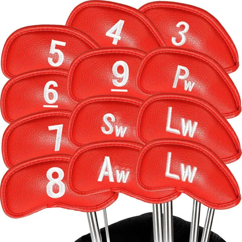 Golf Iron Head Covers Set of 12, Synthetic Leather