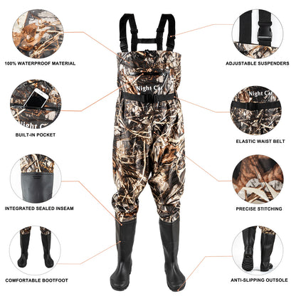 Mens Fishing Hunting Waterproof Waders With Boots