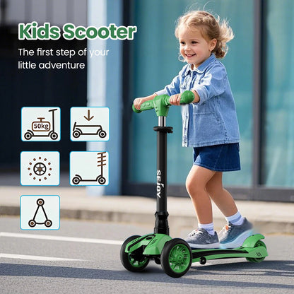 Kick Scooter For Kids, Foldable Seat, Adjustable Handlebars