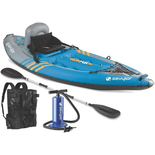1-Person Inflatable Kayak, Folds into Backpack